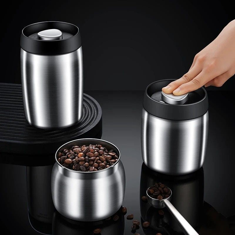 Food Storage Jar 1000mL Airtight Vacuum Sealed 304 Stainless Steel Moisture Resistant Container