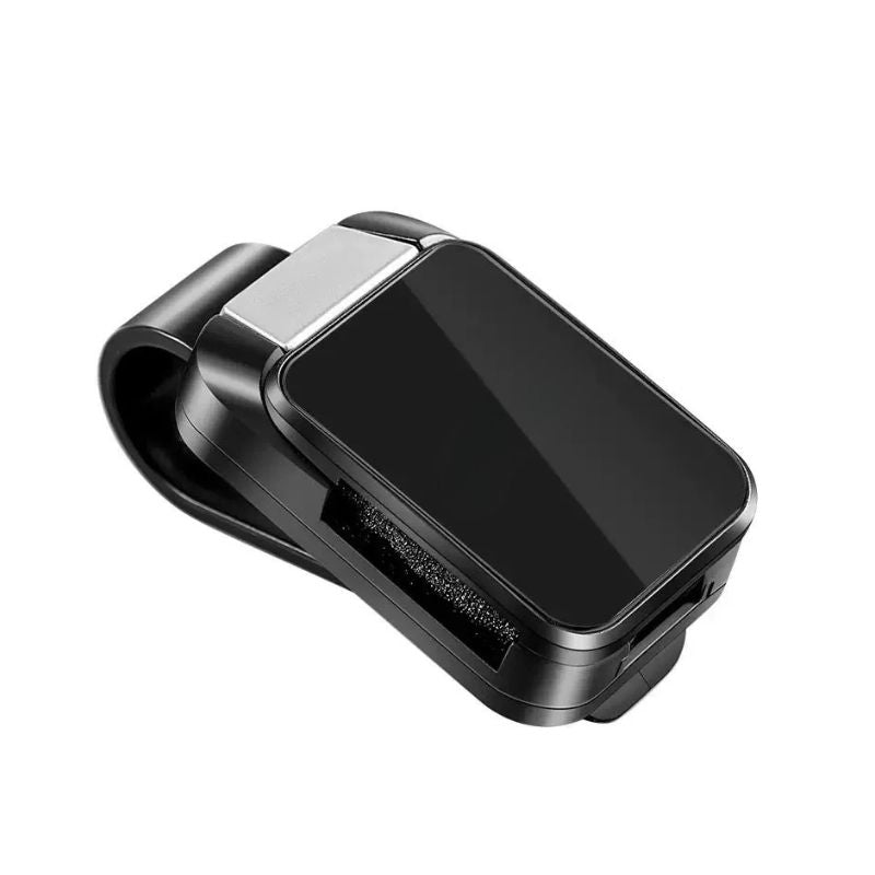 Car Sun Visor Glasses Clip One-Hand Press Holder Interior Eyewear Organiser - Black