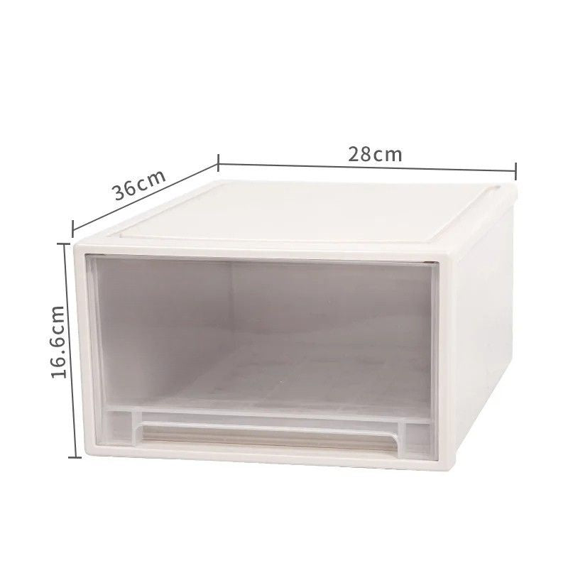 Portable Stackable Storage Drawer Box 36 cm Plastic Organizer Container for Clothes Books Home Storage - Large