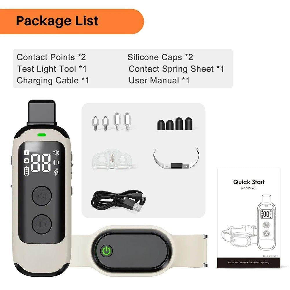 Dog Training Collar Rechargeable Waterproof Remote Trainer 600 m Range with Adjustable Beep and Vibration Levels