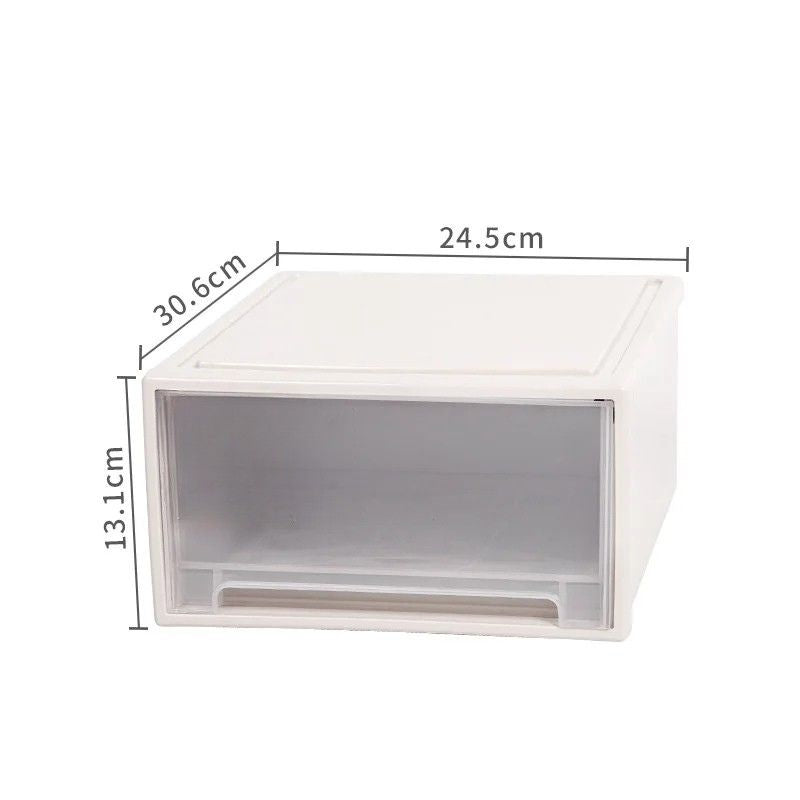 Portable Stackable Storage Drawer Box 30.6 cm Plastic Organizer Container for Clothes Books Home Storage - Small