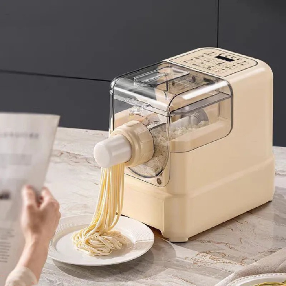 Pasta Maker Electric Noodle Machine 13 Molds Automatic Dough Mixer 200W Household - Beige