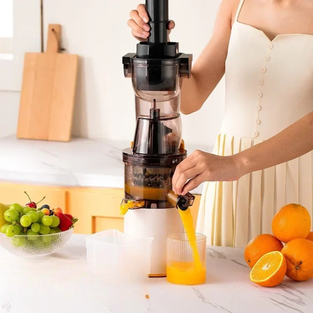 Juicer Machine 1500mL Electric Fruit Extractor Large Feed Chute Slag Separation – White