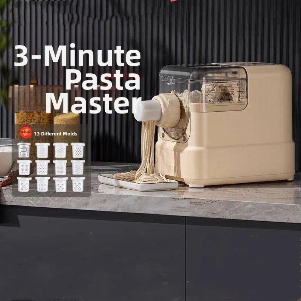 Pasta Maker Electric Noodle Machine 13 Molds Automatic Dough Mixer 200W Household - Beige