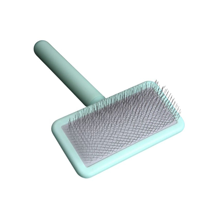 Pet Grooming Comb Soft Hard Needle Fur Removal Detangling Brush for Dogs and Cats - Green