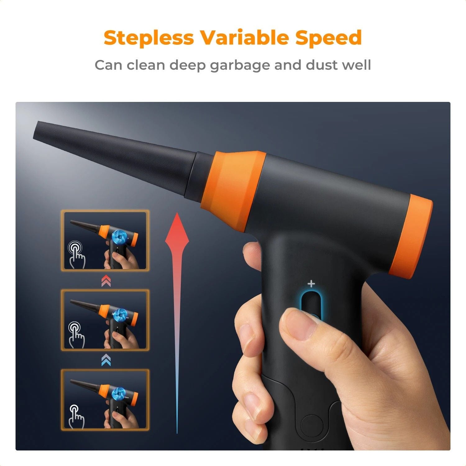 Electric Air Duster 5000mAh Cordless 150000RPM Blower and Vacuum Keyboard Cleaning Kit