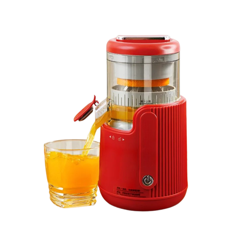 Electric Orange Juicer 50W Large Diameter Fruit Juicing Machine with Pulp Separator - Red