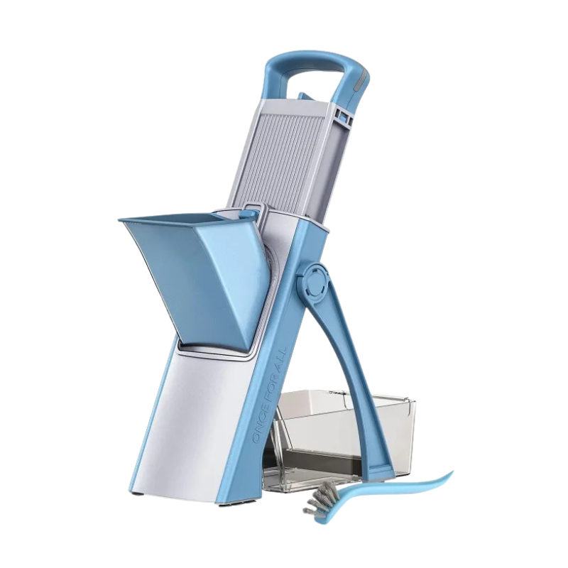 Multifunctional Vegetable Chopper Adjustable Food Slicer Julienne Dicer French Fry Cutter - Blue