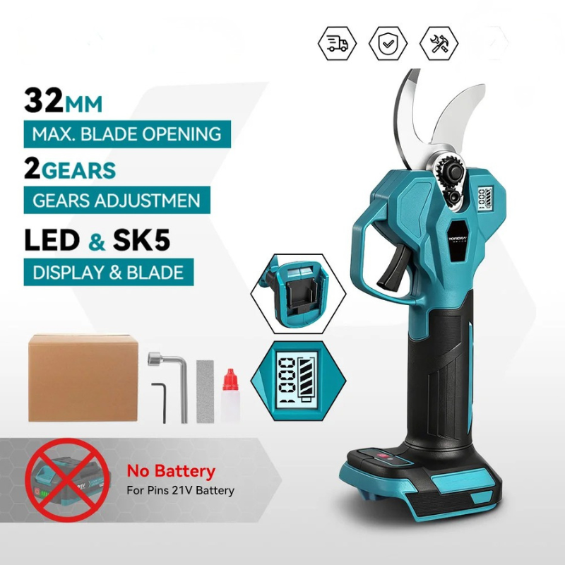 Electric Pruning Shears 18V Brushless 28mm Cutting Diameter Without Battery