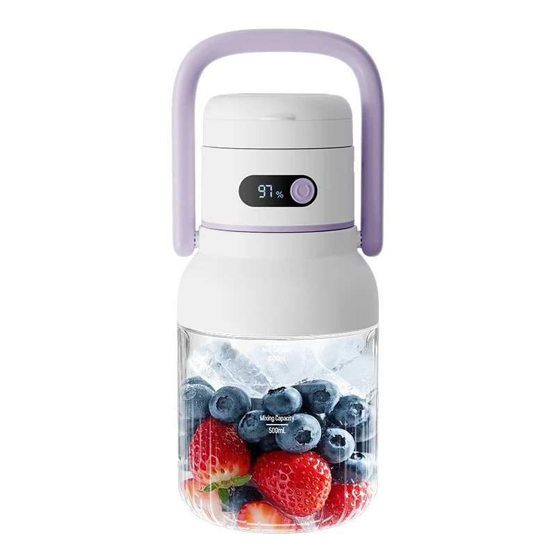 Portable Juicer Blender 500ml USB-C Rechargeable 18000RPM Fruit & Vegetable Juicer 33oz - Purple