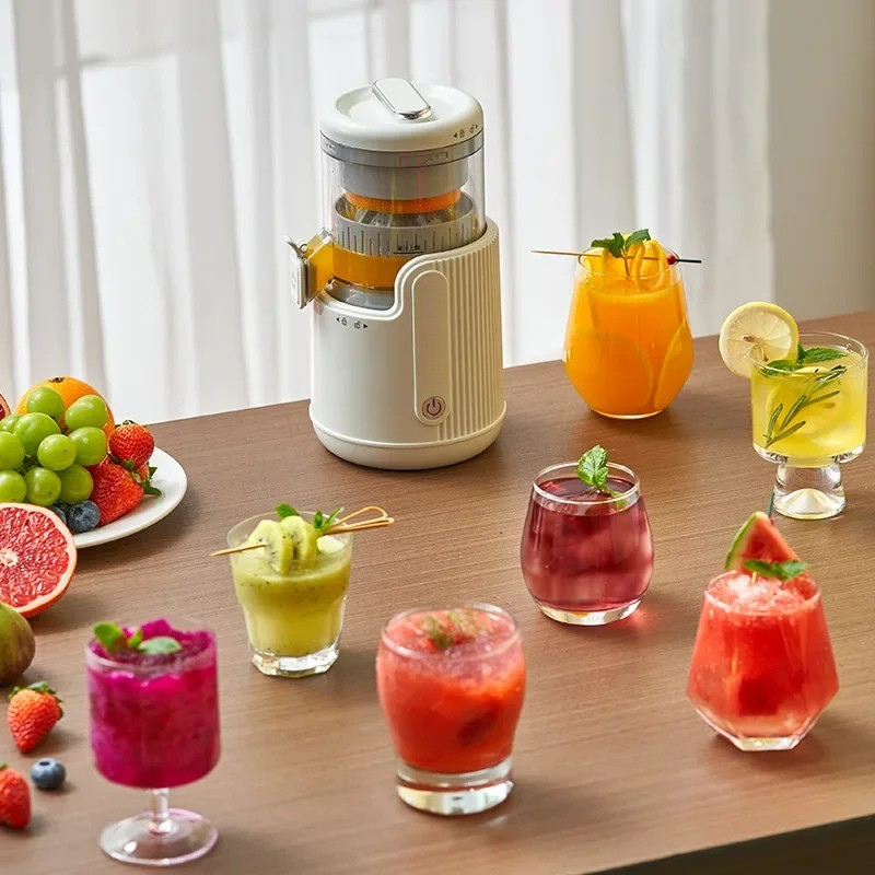 Electric Orange Juicer 50W Large Diameter Fruit Juicing Machine with Pulp Separator - White