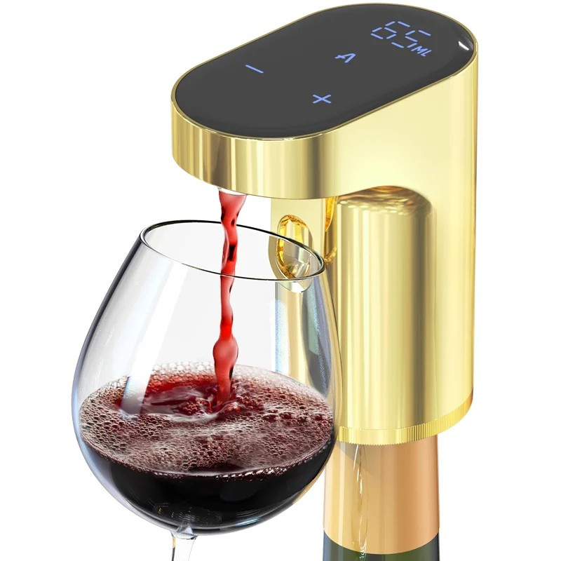 Smart Electric Digital Wine Dispenser for Over 100 Bottle Types with Type-C Recharg - Gold