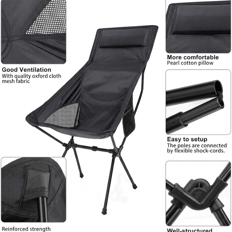 Folding Chair Ultralight Detachable Portable Lightweight Chair Folding Extended Seat Fishing Camping Home BBQ Garden Hiking