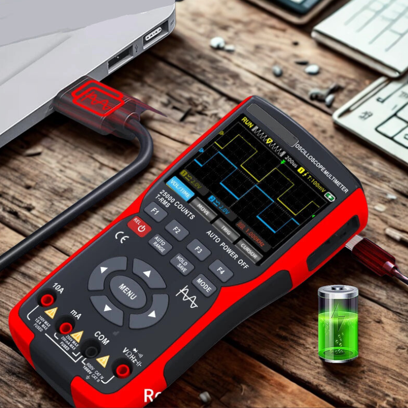 50MHz Handheld Digital Oscilloscope Multimeter – 3-in-1 Dual Channel Automotive Electrical Tester