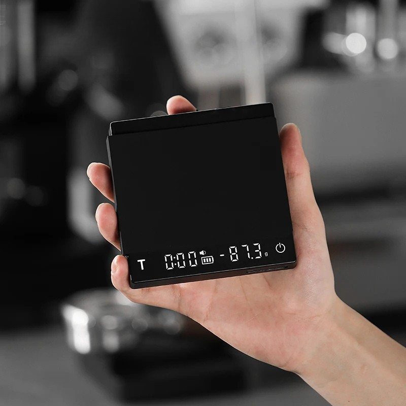 Digital Kitchen Coffee Scale – High Precision 2000g/0.1g – Rechargeable USB Espresso & Home Barista Electronic Scale – Black 2.0 Mini