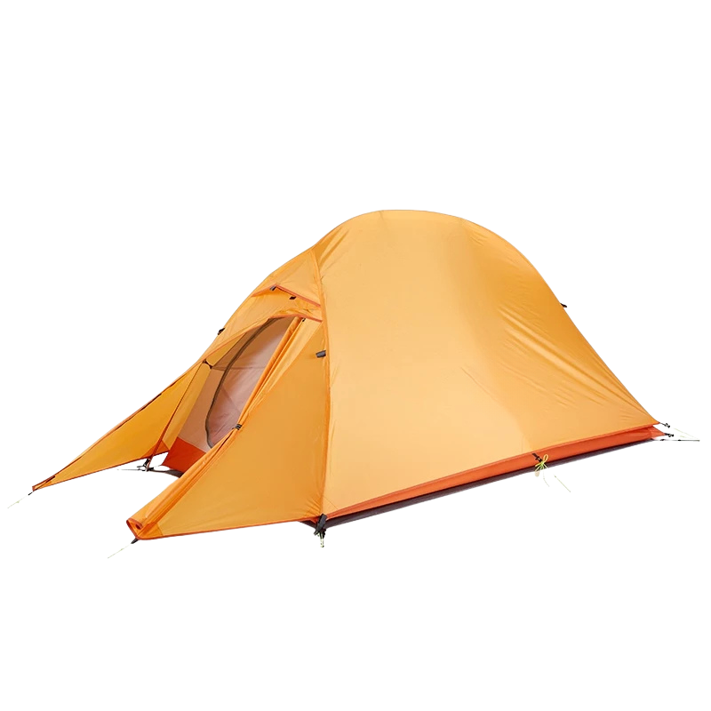 Ultralight 2 Person Camping Tent 20D Nylon Waterproof 4 Season Backpacking Tent - Orange