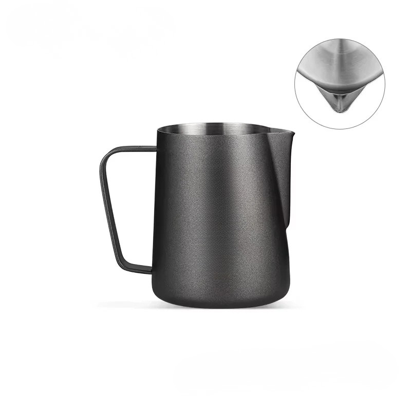 600ml Stainless Steel Milk Frothing Pitcher Black Finish Latte Art Jug