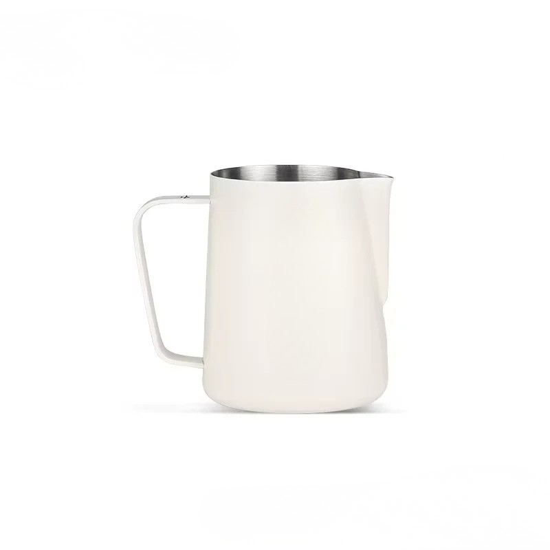 600ml Stainless Steel Milk Frothing Pitcher White Finish Latte Art Jug