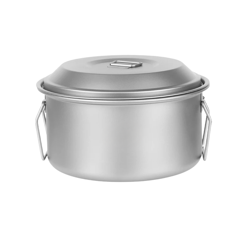 Titanium Camping Soup Pot Set Outdoor Lightweight Steamer Multi-Functional Cookware - 2.8L