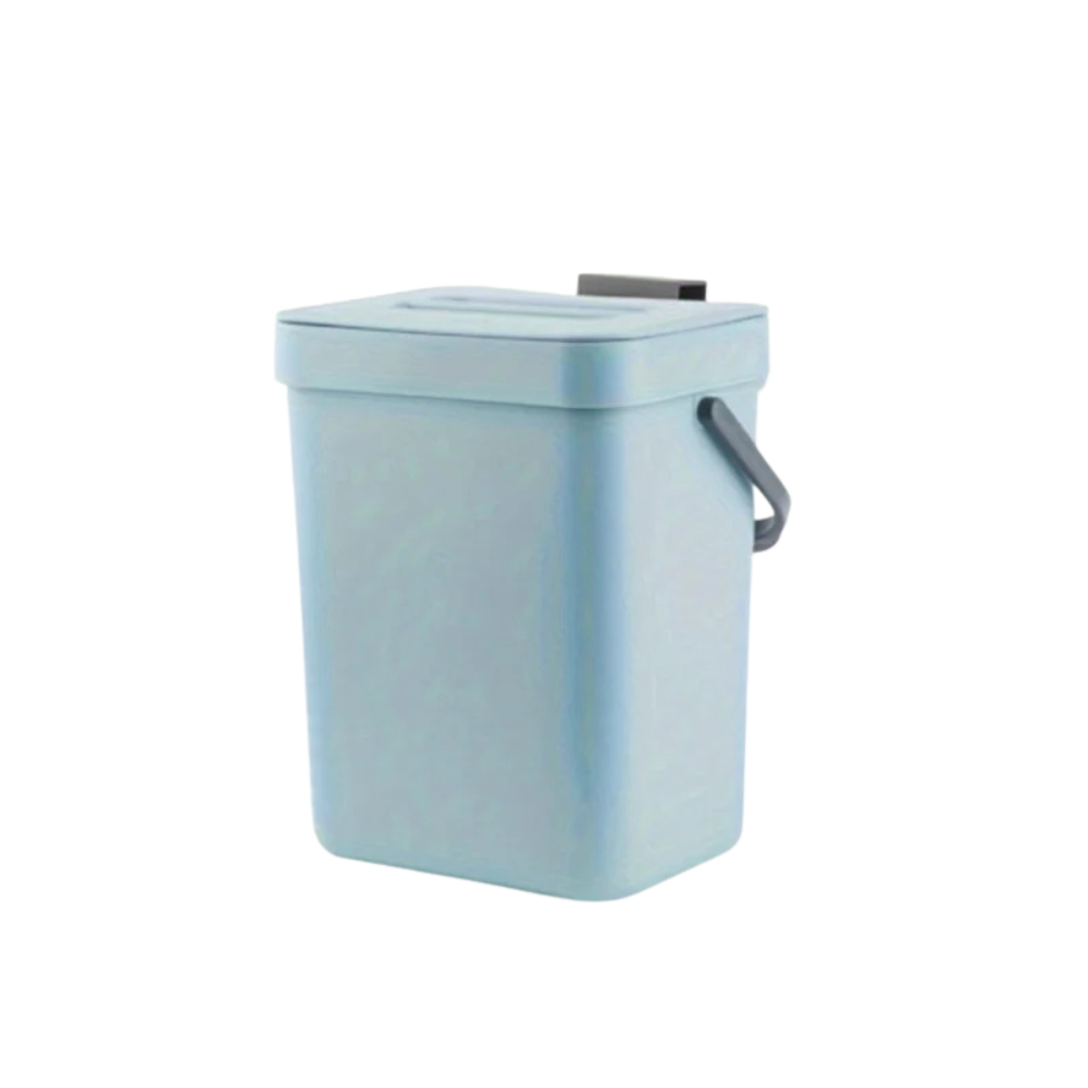 Rubbish Bin 5L Quiet Close Lid Small Rectangular Benchtop Waste Bin - Blue