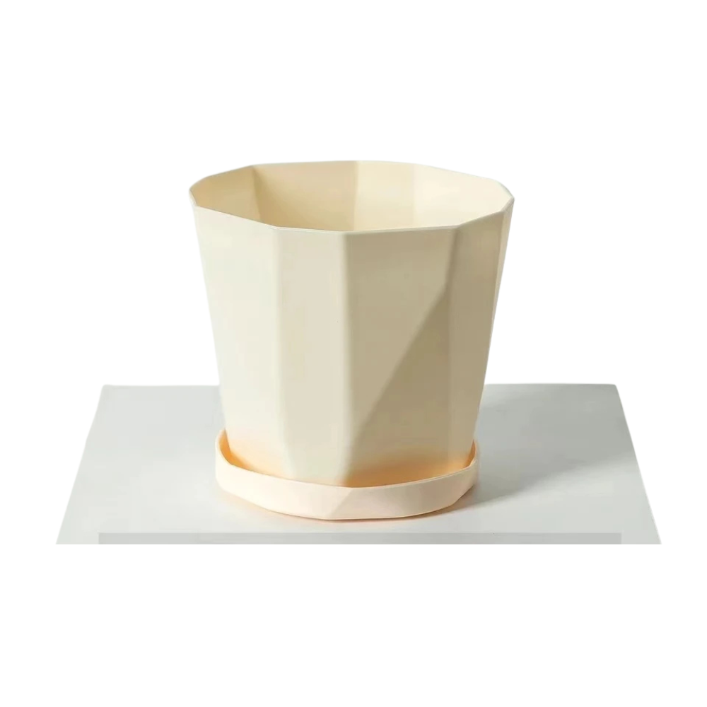 Large Plastic Flower Pot 27cm Classic Planter For Indoor And Outdoor Plants – Yellow