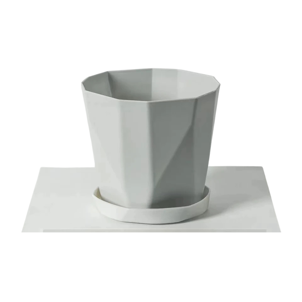 Large Plastic Flower Pot 27cm Classic Planter For Indoor And Outdoor Plants – Grey