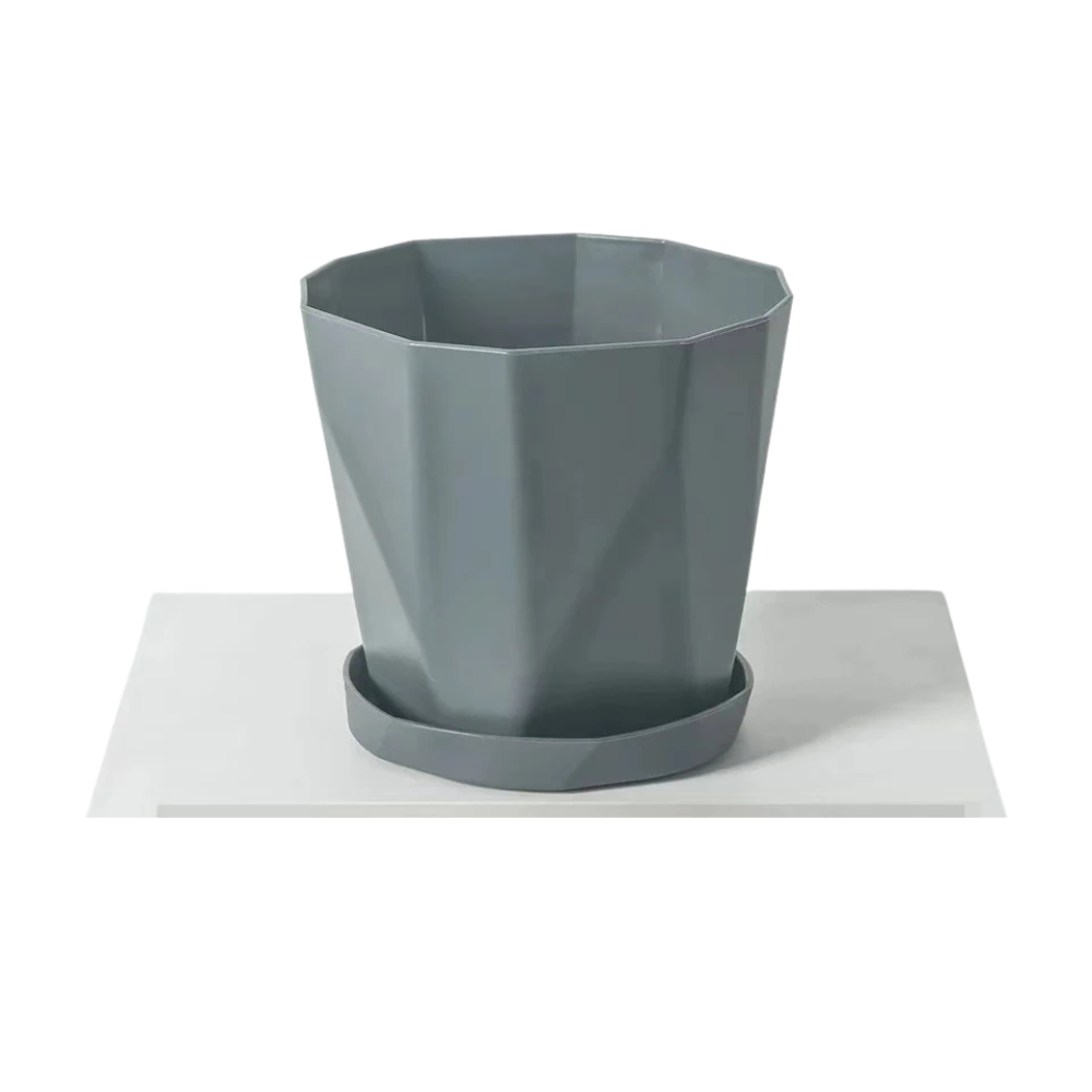 Large Plastic Flower Pot 27cm Classic Planter For Indoor And Outdoor Plants – Dark Grey