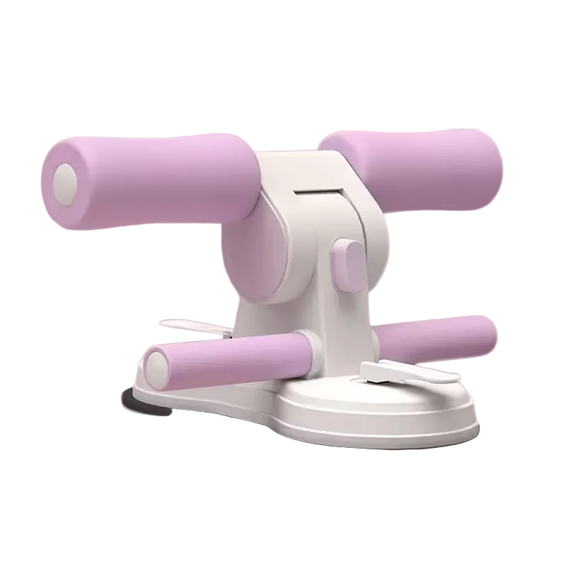 Sit Up Bar Portable Adjustable Suction Cup Abdominal Trainer Foot Holder Device - Pink