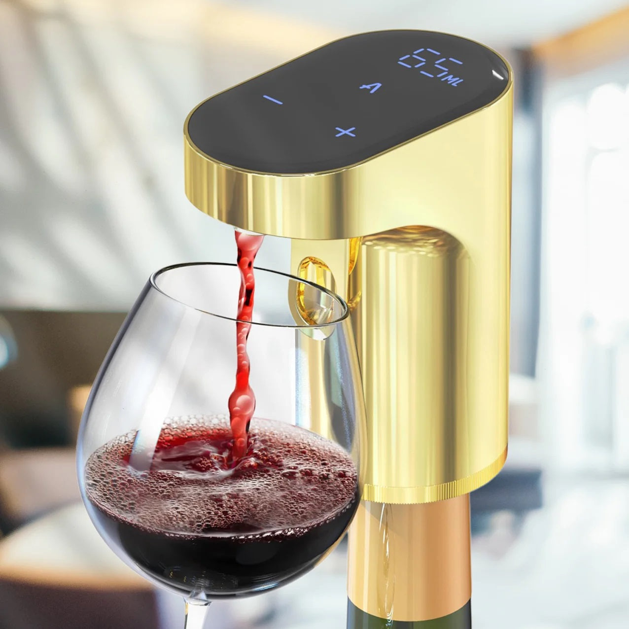 Smart Electric Digital Wine Dispenser for Over 100 Bottle Types with Type-C Recharg - Gold