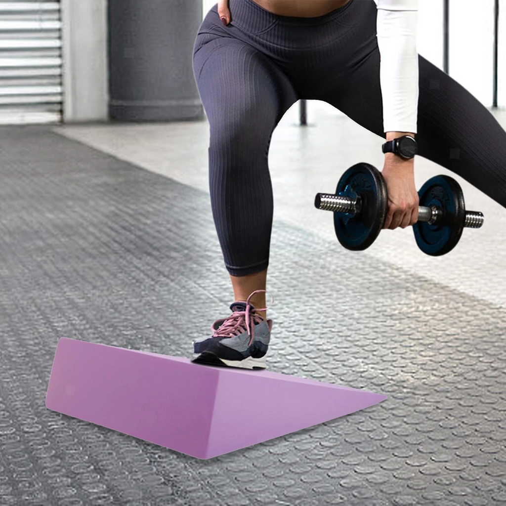 Squat Wedge Block Non Slip EVA Slant Board 32.5x30x9cm Portable Calf Stretch and Balance Trainer - Purple